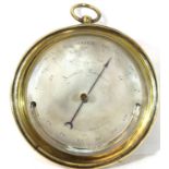 French Brass barometer thermometer. Not available for in-house P&P, contact Paul O'Hea at