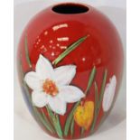 Anita Harris vase in the Spring Flowers pattern, H: 14 cm. P&P Group 1 (£14+VAT for the first lot