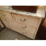 Distressed pine two over two chest of drawers. Not available for in-house P&P, contact Paul O'Hea at