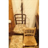 Two vintage chairs a stool and a metal standard lamp. Not available for in-house P&P, contact Paul