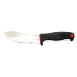 Kershaw Japan rubber handled curved blade knife, blade L: 12 cm. P&P Group 2 (£18+VAT for the