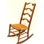 Oak framed cane seated rocking chair. Not available for in-house P&P, contact Paul O'Hea at