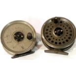 Two fly fishing reels; Youngs, Pridex and Intrepid Rimfly. P&P Group 2 (£18+VAT for the first lot