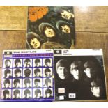 Rubber Soul With The Beatles and Hard Days Night, all on yellow parlophone labels. P&P Group 3 (£