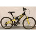 Taser Flite 18 speed 12 inch frame dual suspension mountain bike. Not available for in-house P&P,
