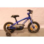 Childs specialised Hot Rock bike 11'' frame, with stabilisers. Not available for in-house P&P,