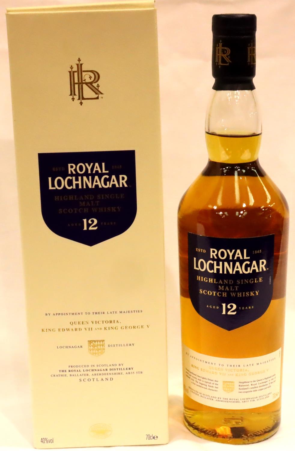 Bottle of Royal Lochnagar 12 years old whisky. P&P Group 2 (£18+VAT for the first lot and £3+VAT for