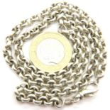 Silver 925 neck belcher chain, 31g, L: 45 cm. P&P Group 1 (£14+VAT for the first lot and £1+VAT