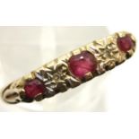 9ct gold ring set with rubies and diamonds size P, 2.1g. P&P Group 1 (£14+VAT for the first lot