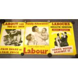 Three reproduction 1950s Labour Party Election posters. P&P Group 2 (£18+VAT for the first lot