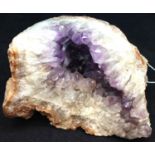 Large amethyst crystal geode, L: 18 cm. P&P Group 2 (£18+VAT for the first lot and £3+VAT for