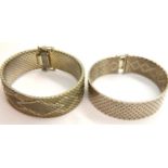 Two 925 silver gold plated bracelets, 132g. P&P Group 1 (£14+VAT for the first lot and £1+VAT for