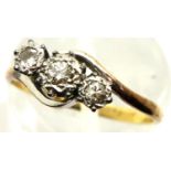18ct gold illusion set diamond ring, size K/L, 2.1g. P&P Group 1 (£14+VAT for the first lot and £1+