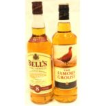 Bottle of Bells and a bottle of Famous Grouse whisky. P&P Group 3 (£25+VAT for the first lot and £