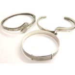 Three silver bangles, 37g. P&P Group 1 (£14+VAT for the first lot and £1+VAT for subsequent lots)
