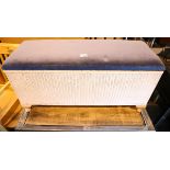 Lloyd loom blanket box 90 x 50cm. Not available for in-house P&P, contact Paul O'Hea at Mailboxes on