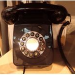 Black, Wall-mounted, GPO746 Retro push button telephone replica of the 1970s classic, compatible