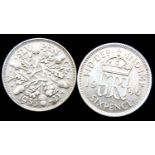 1935 and 1946 - 2 x Silver sixpences of George V and VI. P&P Group 1 (£14+VAT for the first lot