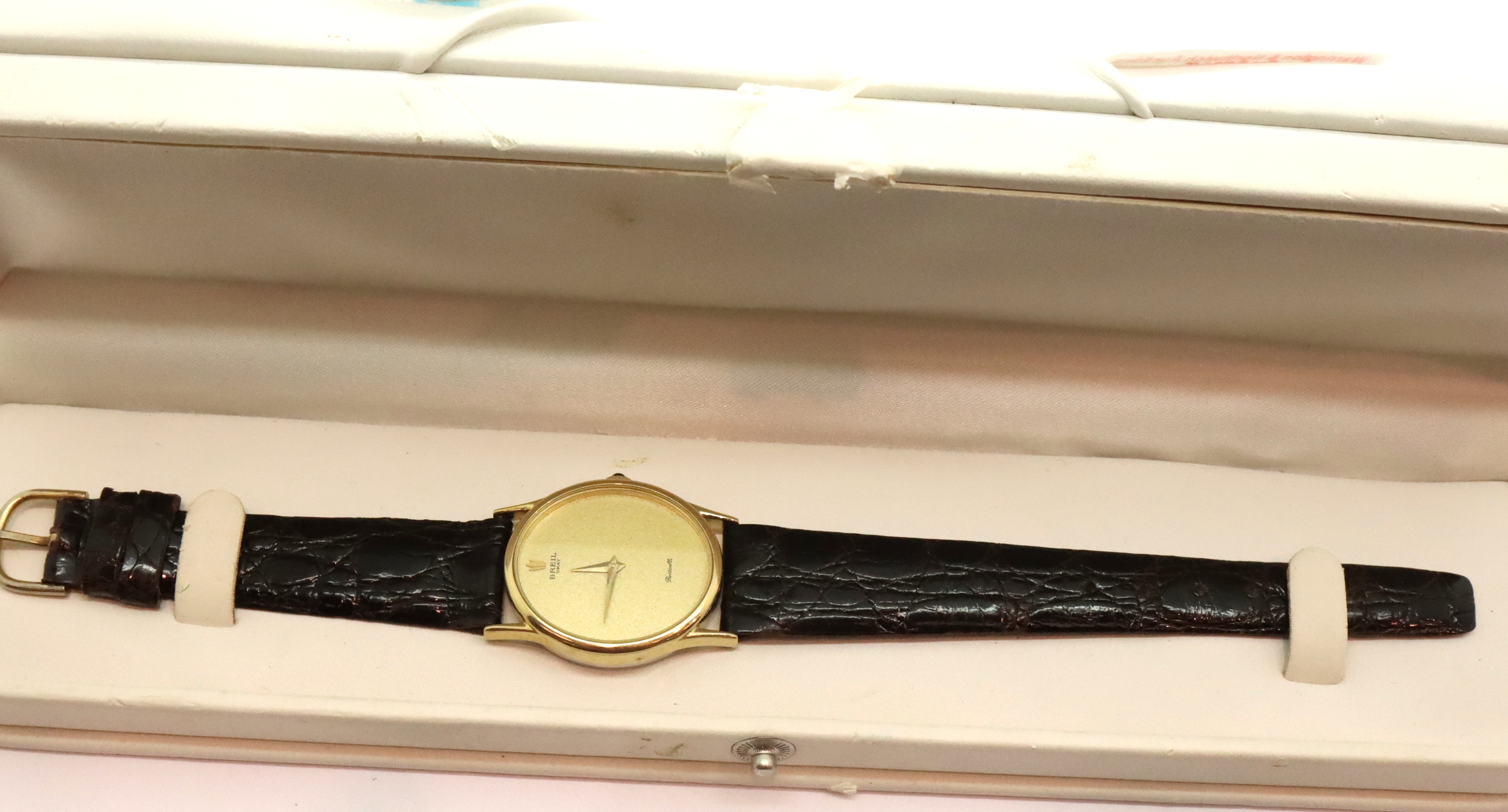 Breil Okay Botticelli ladies Swiss wristwatch, champagne dial, gold hands on brown leather strap. - Image 3 of 3