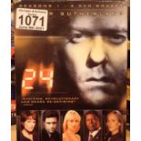 Seasons one to four DVD boxset of 24 starring Kiefer Sutherland. P&P Group 1 (£14+VAT for the