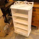 French shabby chic shelves with pierced gallery. Not available for in-house P&P, contact Paul O'