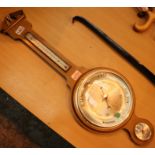 Oak cased reproduction barometer. Not available for in-house P&P, contact Paul O'Hea at Mailboxes on