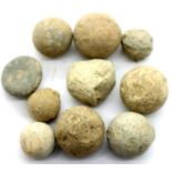 Lot of Lead Musket Balls of various Caliber - evidence of impact damage on some - Yorkshire finds.