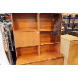 Large 1970s lounge display unit with glazed cupboard and three drawers and under cupboard. Not