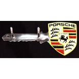 Chrome Porsche key holder, L: 30 cm. P&P Group 2 (£18+VAT for the first lot and £3+VAT for