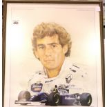Collection of sporting prints including Ayrton Senna. Not available for in-house P&P, contact Paul