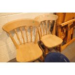 Two pine dining chairs and an oak framed bar stool. Not available for in-house P&P, contact Paul O'