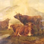 Thomas Sidney Cooper oil on canvas (b.1803 - d.1902), recumbent cattle signed to lower portion, T