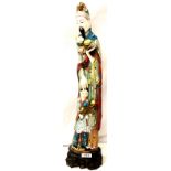 Tall painted cast immortal figure, H: 65 cm. Not available for in-house P&P, contact Paul O'Hea at