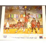 1996 Summer Olympics 22 x 28 special poster 1996 The Olympic Basketball Champions by Forbes. P&P