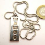 Silver ingot necklace. P&P Group 1 (£14+VAT for the first lot and £1+VAT for subsequent lots)