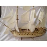 Norske Love kit built billing boat, static wooden model, L: 110 cm. Not available for in-house P&