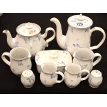 Denby blue and white tea and coffee set. Not available for in-house P&P, contact Paul O'Hea at