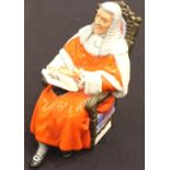 Royal Doulton figurine The Judge HN 2443, lacking thumb. P&P Group 2 (£18+VAT for the first lot