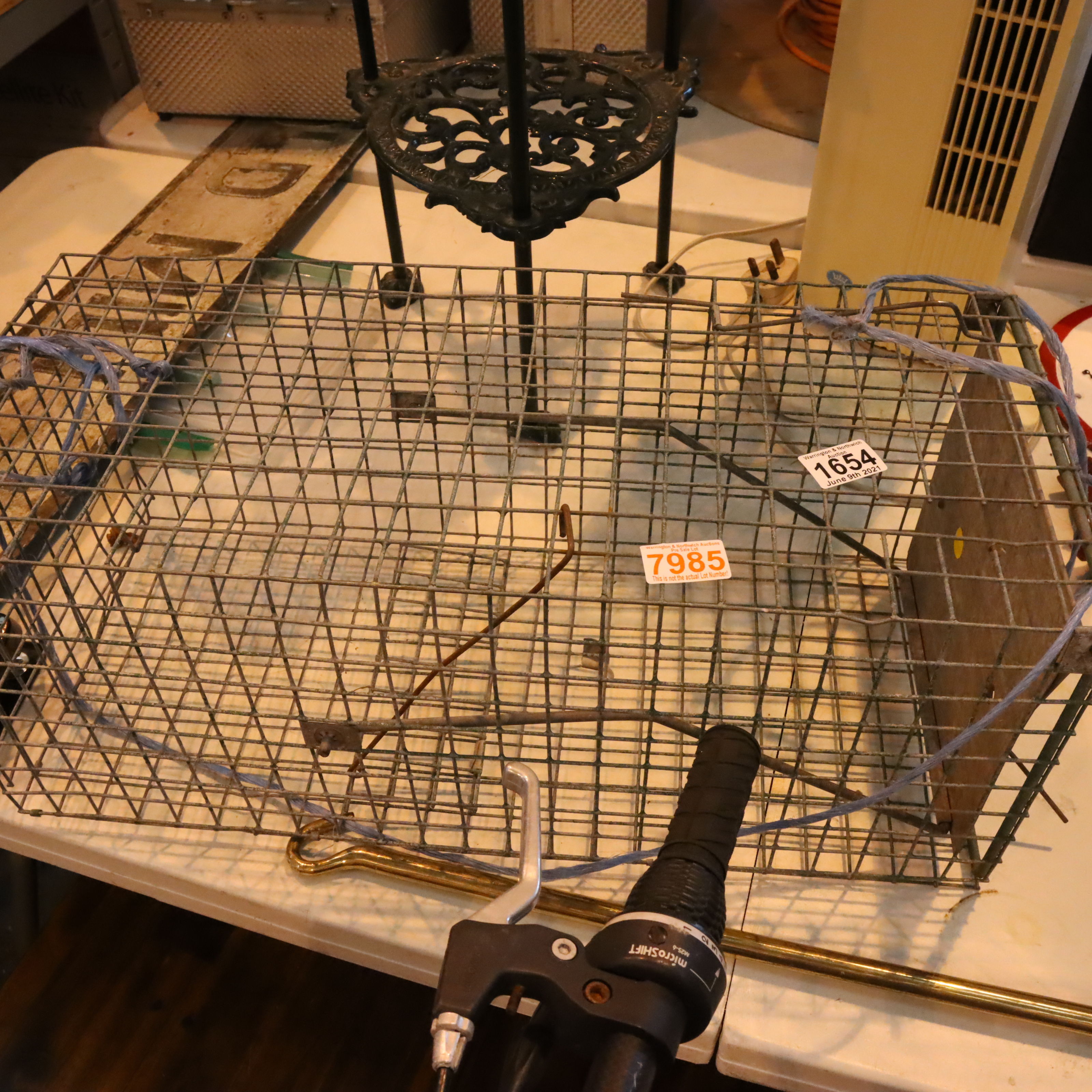 Large wire rat trap. Not available for in-house P&P, contact Paul O'Hea at Mailboxes on 01925 659133