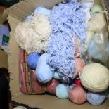 Tray of unused knitting wools including baby wool, double knit and chunky wools. Not available for