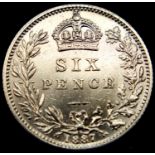 1887 - Silver Sixpence of Queen Victoria. P&P Group 1 (£14+VAT for the first lot and £1+VAT for