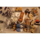 Collection of Delft ceramics together with mixed ceramic cuets and eight teddy figures including