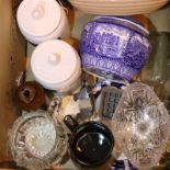 Box of mixed items, glass and ceramics. Not available for in-house P&P, contact Paul O'Hea at