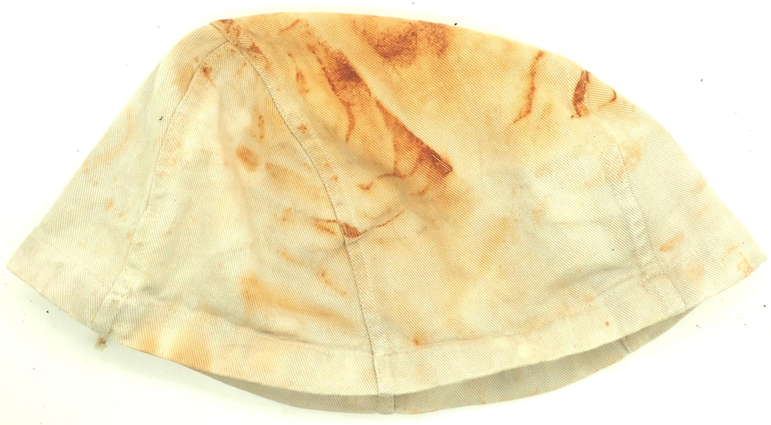 WWII German helmet snow cover as used on the Eastern Front. P&P Group 1 (£14+VAT for the first lot