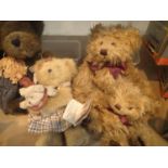 Four collectable teddy bears various makes. P&P Group 1 (£14+VAT for the first lot and £1+VAT for