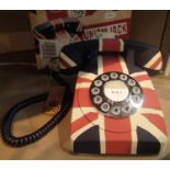 Union Jack push button telephone, compatible with standard analogue landline & modern telephone