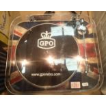 GPO Jam record player 3-speed, stand alone, vinyl turntable with built-In speakers; Union Jack