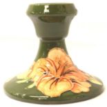 Moorcroft single candlestick in the Pink Magnolia pattern, H: 90 mm. P&P Group 1 (£14+VAT for the