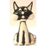 Lorna Bailey cat, Sylvester, H: 15 cm. P&P Group 1 (£14+VAT for the first lot and £1+VAT for