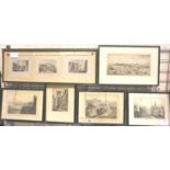 Edinburgh, a selection of antiquarian prints and signed etchings and two views of Pembroke